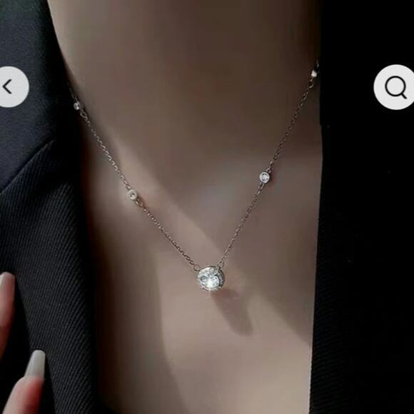 1CT MOISSANITE STERLING SPARKLING NECKLACE! GRA CERTIFIED CERTIFICATE! GORGEOUS! - Picture 12 of 13